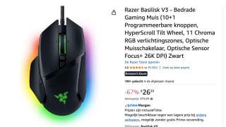 Razer Basilisk V3 - Ergonomische bedrade gamingmuis voor €26,39 bij Amazon