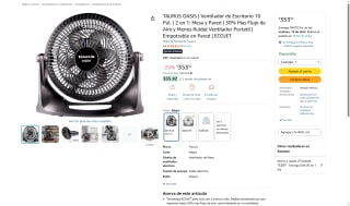 Ventilador Taurus Oasis 10" por $353 | Oferta Amazon