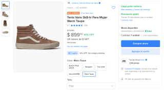 Tenis Vans Sk8-hi Mujer Marrón $831 | Oferta Mercado Libre