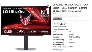 LG UltraGear 27GX704A-B - GX7 Series - OLED-Monitor voor €275 bij Amazon