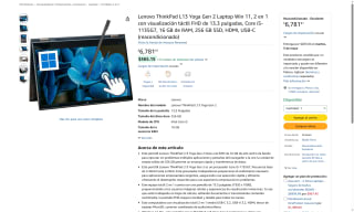 Lenovo ThinkPad L13 Yoga i5-1135G7 16GB 256GB por $6,782 | Oferta Amazon