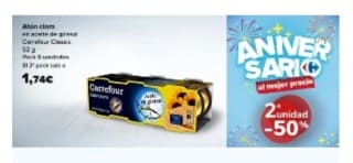 -50% de Descuento en la Segunda Unidad en Carrefour.