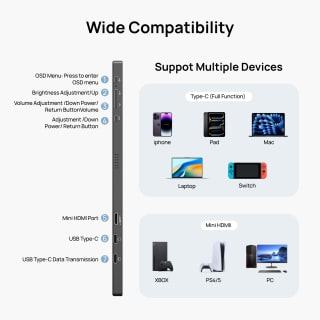 ARZOPA monitor portátil 15,6 pulgadas FHD por $1,006 en AliExpress