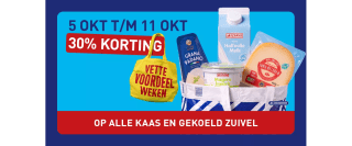 30% korting op kaas en gekoeld zuivel bij Aldi