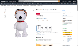 Peluche Snoopy Aviador 30 cm por $560 | Oferta Amazon