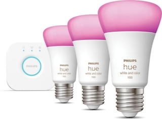 Philips Hue White & Color Ambiance starterkit (3× E27) voor €114,39 bij Bol