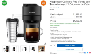 Nespresso Cafetera Pop Vertuo por $1,699 | Costco