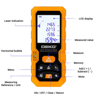 DEKO DKLD05 medidor láser 80 m por 9.10€ en AliExpress