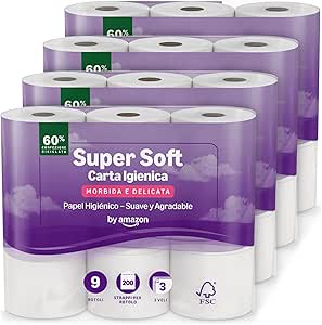 36 rollos by Amazon Papel Higiénico Supersuave de 3 Capas por 10.56€