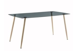 Mesa comedor IENA 140x80 (cristal ahumado) por 85€ en Atrapamuebles
