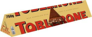 Toblerone Milk Chocolate Bar with Honey & Almond Nougat 750 g for £6.10 at Amazon