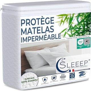 SLEEEP protège-matelas 140x200 en fibre de bambou pour 18,99€ chez Amazon