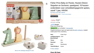 Fisher-Price Houten dieren stapelen en sorteren voor €11,79 bij Amazon