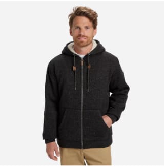 Sweatshirt zippé à capuche homme Keller Sherpa Noir à 99,99€