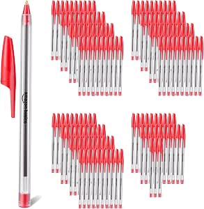 144 bolígrafos Amazon Basics de Secado Rápido rojo de punta media por 6.84€