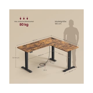 VASAGLE elektrisch verstelbaar hoekbureau 140 x 160 cm voor €127 bij Songmics