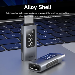 Adaptador Hagibis USB-C con pantalla LED (240W, USB4) por $17 en AliExpress