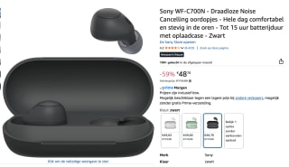 Sony WF-C700N draadloze koptelefoon met Noise Cancelling voor €48,76 bij Amazon