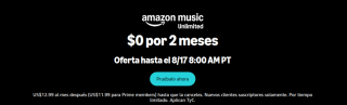 2 Meses de Amazon Music Unlimited Gratis en Amazon