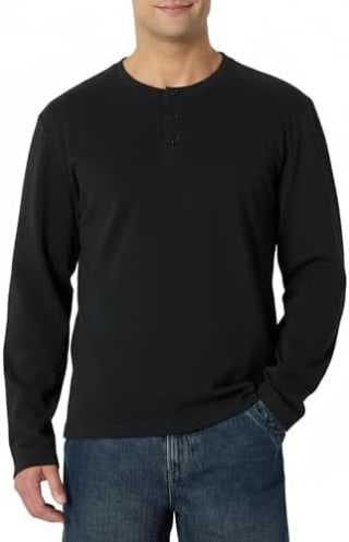 Amazon Essentials Men's Long-Sleeve 100% Cotton Henley Shirt for £4.25 at Amazon
