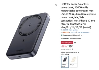 UGREEN Nexode draadloze powerbank 10000 mAh magnetische powerbank voor €19,99