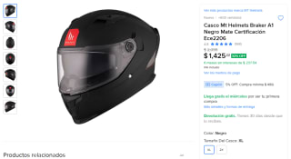 Casco MT Braker A1 por $1,354 en Mercado Libre