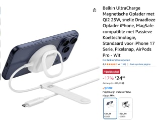 Belkin UltraCharge Magnetic Charger voor €24,99 bij Amazon