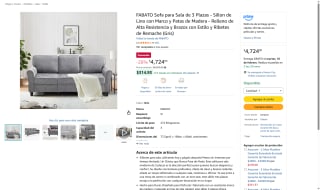 Sillón 3 Plazas Lino Madera Torneada por $4,724 | Amazon