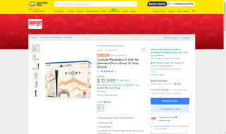PS5 Slim 1TB Ghost Of Yotei por $7,772 | Mercado Libre (Banamex)