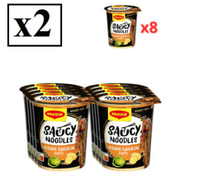 2 Packs de Maggi Noodles Saucy Sésamo con Pollo 8x75g por 5€