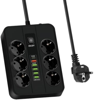 WIYETY Regleta USB-C (6 tomas, 5 USB-A + 1 USB-C) por 13,99€