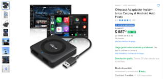 Ottocast Adaptador inalámbrico CarPlay y Android Auto por $687 en Mercado Libre