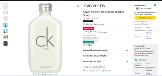 Calvin Klein One voor €18,48