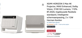 XGIMI Horizon S Max 4K, 3100 lm, voor €1099 bij Amazon
