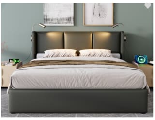 Lit coffre 160x200 cm MODERNLUXE coloris gris à 229,99€