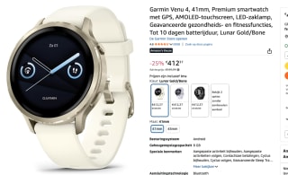 Garmin Venu 4 smartwatch 41 mm voor €412,37 bij Amazon