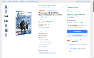 God Of War Ragnarok PS5 por $680 | Oferta Mercado Libre