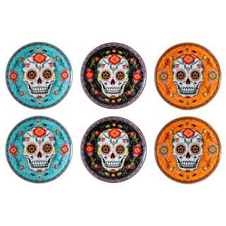Sango juego de platos de cerámica Día de Muertos (6 piezas) por $197 en Costco