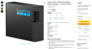 Batería GoPro Enduro HERO13 Black 1900mAh por $264 | Amazon