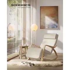 SONGMICS Schommelstoel berkenhout beige voor €58,33 bij Joybuy