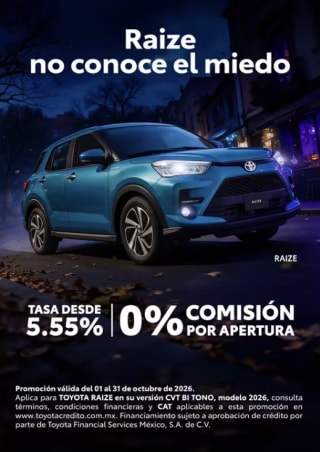 Toyota Raize CVT Bi-Tono 2026 por $418,200 con Tasa desde 5.5%