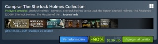 The Sherlock Holmes Collection por $80 | Oferta Steam