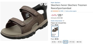 Skechers 205289 choc heren sandalen voor €25,18 bij Amazon