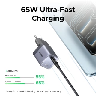 Cargador UGREEN Nexode Air 65W GaN por $190 en AliExpress