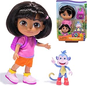 Dora, Best Friends Dora & Boots Set, 15.2-cm Doll with Clothes, Backpack and Boots T