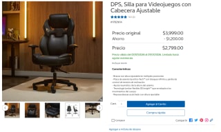 Silla Gaming DPS Encode 3D por $2,799 | Oferta Costco
