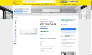 Minisplit Mirage X5 1 Ton Inverter por $4,633 | Mercado Libre (TC MP)