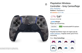 Playstation Wireless-Controller - Grey Camouflage voor €44,99 dmv code bij Amazon