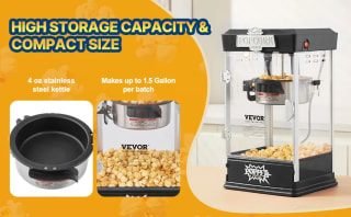 VEVOR Machine à pop‑corn 480 W (113 g) pour 56,90€ chez Vevor