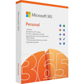 Microsoft 365 Personal, 12 meses, 1 persona, Aplicaciones Premium Office por 38.90€